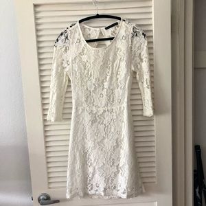 Signature 8 white lace backless dress